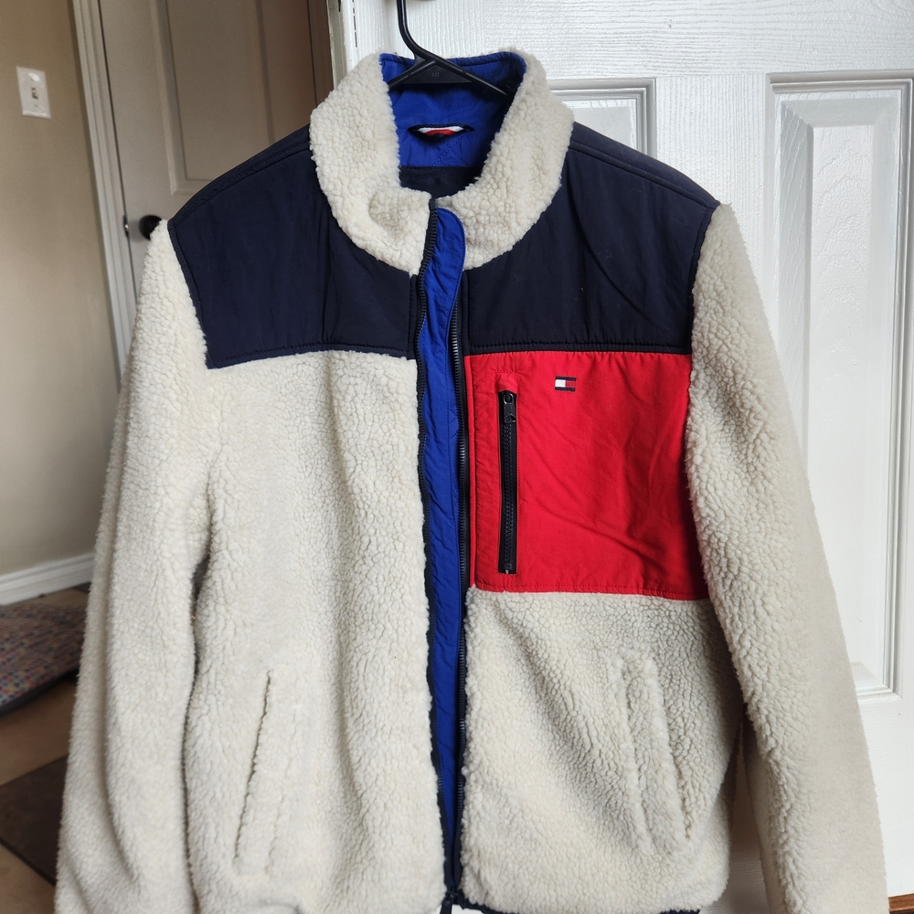 Tommy Hilfiger Men's Sherpa Puffer Jacket - Cream, Red, Navy